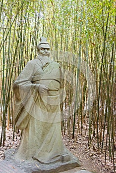 Fei Yi Statue at Zhaohua Ancient Town. a famous historic site in Guangyuan, Sichuan, China.