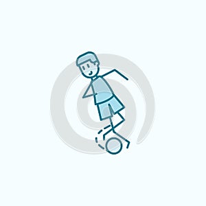 feint with ball field outline icon. Element of soccer player icon. Thin line icon for website design and development, app