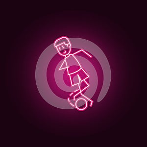feint with ball icon. Elements of Soccer in action in neon style icons. Simple icon for websites, web design, mobile app, info