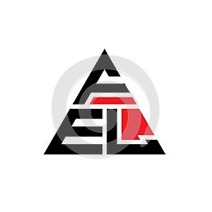 FEL triangle letter logo design with triangle shape. FEL triangle logo design monogram. FEL triangle vector logo template with red