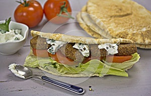 Felafel in pita bread