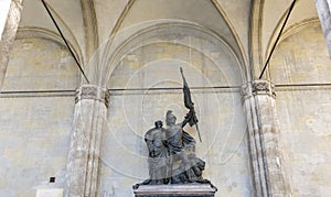 The Feldherrnhalle at Odeon sq, in Munich photo