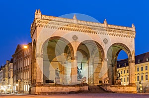 Feldherrnhalle at Odeonsplatz in Munich, Bavaria, Germany