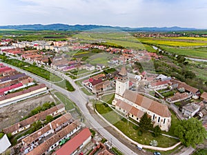 Feldioara city and fortified church near Brasov, Transilvania, R