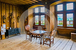 FELDKIRCH, AUSTRIA, JULY 25, 2016: Interior of the schattenberg castle in Feldkirch, Austria....IMAGE
