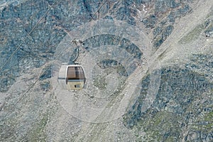 Feldseekopf - Moelltal glacier cable car with scenic view of majestic mountain peaks in remote wild High Tauern range