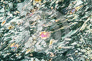 Feldspar rock under the microscope