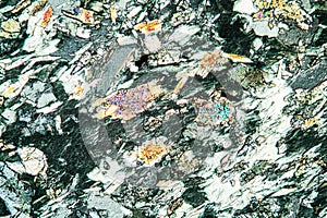 Feldspar rock under the microscope