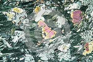 Feldspar rock under the microscope