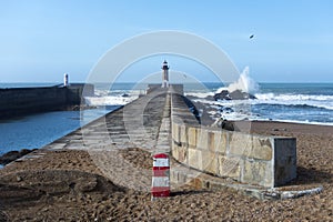 Felgueiras Lighthouse, Foz do Douro, Porto, frontal view