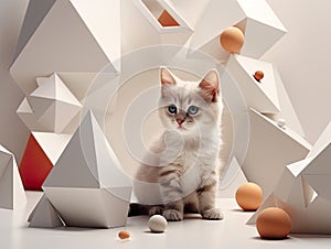 Feline charm with this meticulously crafted studio shoot featuring small and adorable kitten.
