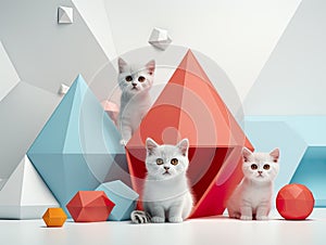 Feline charm with this meticulously crafted studio shoot featuring small and adorable kittens.