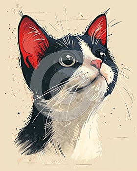 Feline Frenzy: A Playful Vector Illustration of a Red-Eared Kitt