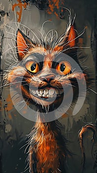 Feline Frenzy: A Sinister Sticker of a Mischievous Kitten with a