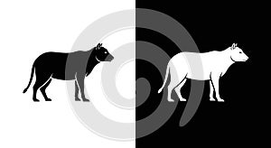 Feline Silhouette Icon Set - Black and White Vector