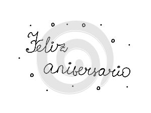 Feliz aniversario phrase handwritten with a calligraphy brush. Happy Birthday in portuguese. Modern brush calligraphy. Isolated photo