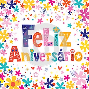 Feliz Aniversario Portuguese Happy Birthday card photo