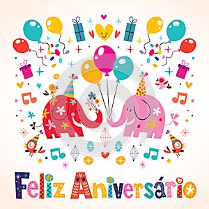 Feliz Aniversario Portuguese Happy Birthday card photo