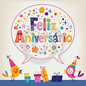 Feliz Aniversario Portuguese Happy Birthday card photo