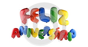 Feliz Aniversario Portuguese Happy Birthday - Font Ballon photo