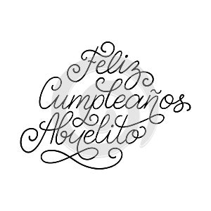 Feliz Cumpleanos Abuelito hand lettering in vector