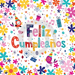 Feliz Cumpleanos - Happy Birthday in Spanish greeting card photo