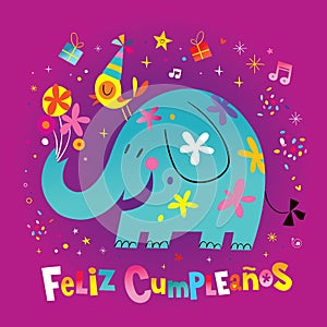 Feliz Cumpleanos Happy Birthday in Spanish greeting card photo