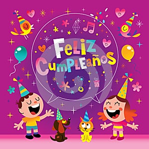 Feliz Cumpleanos - Happy Birthday in Spanish kids