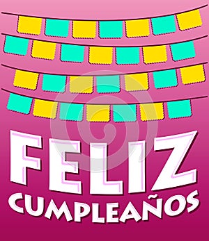 Feliz Cumpleanos - happy birthday spanish text photo