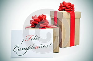 Feliz cumpleanos, happy birthday written in spanish photo