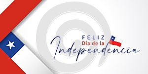 Feliz Dia de la Independencia Chile flags banner photo