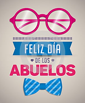 Feliz dia de los abuelos, Happy grandparents day spanish text photo