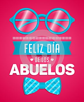 Feliz dia de los abuelos, Happy grandparents day spanish text photo