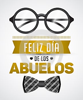 Feliz dia de los abuelos, Happy grandparents day spanish text photo