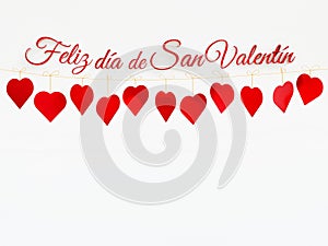 Feliz dia de San Valentin letrero - Happy Valentines day spanish text fit for a banner photo