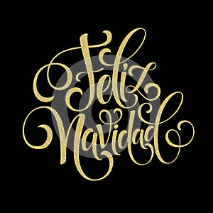 Feliz Navidad hand lettering decoration text for greeting card design template. Merry Christmas typography label in