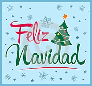 Feliz Navidad - Merry Christmas spanish text photo