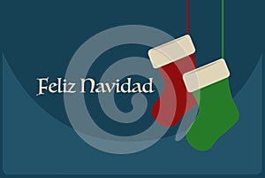 Feliz Navidad poster with Christmas Socks photo
