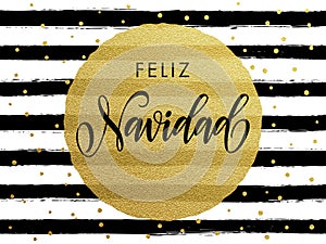 Feliz Navidad Spanish Merry Christmas gold glitter gilding greeting card