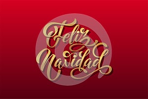 Feliz Navidad spanish Merry Christmas Modern calligraphy lettering on sticker for season greetings