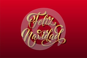 Feliz Navidad spanish Merry Christmas Modern calligraphy lettering on sticker for season greetings