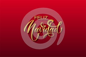 Feliz Navidad spanish Merry Christmas Modern calligraphy lettering on sticker for season greetings