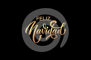 Feliz Navidad spanish Merry Christmas Modern calligraphy lettering on sticker for season greetings