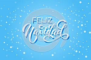 Feliz Navidad spanish Merry Christmas Modern calligraphy lettering on sticker for season greetings