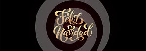 Feliz Navidad spanish Merry Christmas Modern calligraphy lettering on sticker for season greetings