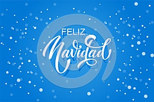 Feliz Navidad spanish Merry Christmas Modern calligraphy lettering on sticker for season greetings