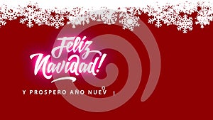 Feliz navidad written under white top made with snowflakes