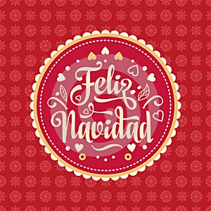 Feliz navidad. Xmas card. Spanish language