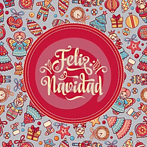 Feliz navidad. Xmas card on Spanish language