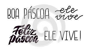 Feliz Pascoa - Happy easter set in portuguese.